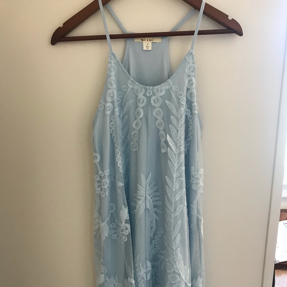 Francesca's Light Blue Lace Dress